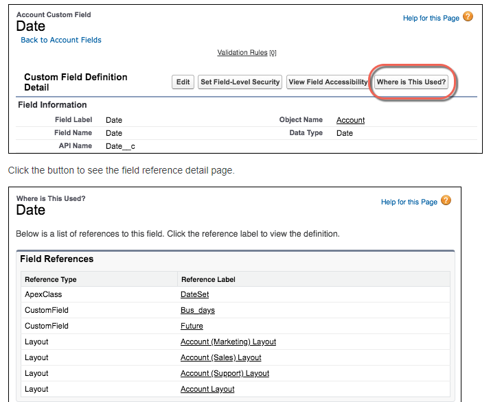 Salesforce Check Field Reference